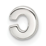 Sterling Silver Letter C Pendant Charm, Polished Block Initial Alphabet Jewelry