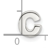 Sterling Silver Letter C Pendant Charm, Polished Block Initial Alphabet Jewelry