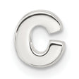 Sterling Silver Letter C Pendant Charm, Polished Block Initial Alphabet Jewelry