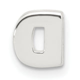 Sterling Silver Letter D Pendant Charm, Polished Initial Jewelry for Women or Unisex Use