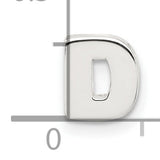 Sterling Silver Letter D Pendant Charm, Polished Initial Jewelry for Women or Unisex Use