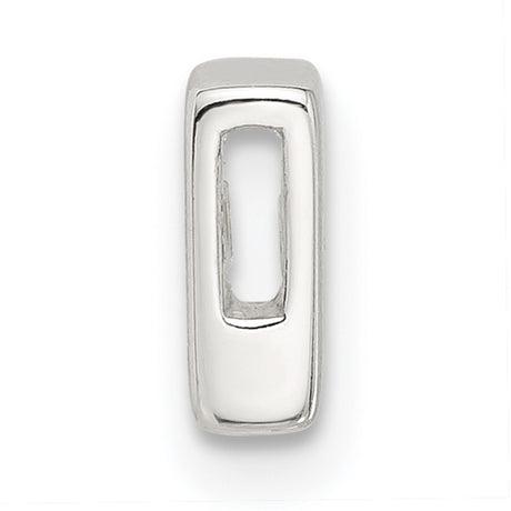 Sterling Silver Letter E Pendant Charm, Polished Flat Initial Design for Women or Unisex Wear