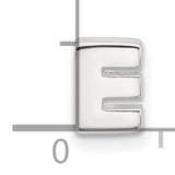 Sterling Silver Letter E Pendant Charm, Polished Flat Initial Design for Women or Unisex Wear