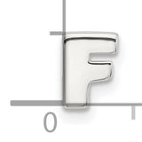 Sterling Silver Letter F Pendant Charm, Polished Block Initial Design, Unisex Monogram Jewelry