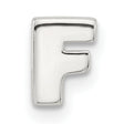 Sterling Silver Letter F Pendant Charm, Polished Block Initial Design, Unisex Monogram Jewelry