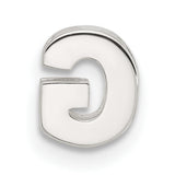 Sterling Silver Letter G Pendant Charm, Polished Block Initial, Minimalist Monogram Jewelry