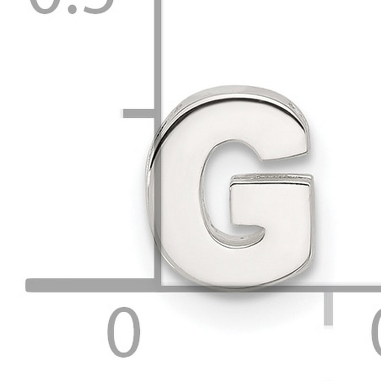 Sterling Silver Letter G Pendant Charm, Polished Block Initial, Minimalist Monogram Jewelry