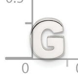 Sterling Silver Letter G Pendant Charm, Polished Block Initial, Minimalist Monogram Jewelry
