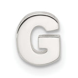 Sterling Silver Letter G Pendant Charm, Polished Block Initial, Minimalist Monogram Jewelry