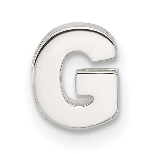 Sterling Silver Letter G Pendant Charm, Polished Block Initial, Minimalist Monogram Jewelry