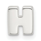 Sterling Silver Initial Pendant, Letter H Charm, Block Alphabet Design, Unisex Monogram Jewelry