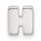 Sterling Silver Initial Pendant, Letter H Charm, Block Alphabet Design, Unisex Monogram Jewelry