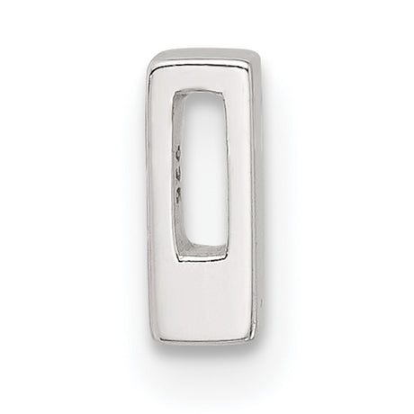 Sterling Silver Vertical Bar Pendant, Minimalist Flat Tag Design for Engraving