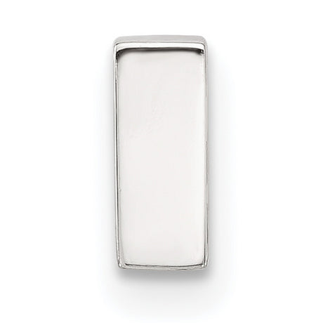 Sterling Silver Vertical Bar Pendant, Minimalist Flat Tag Design for Engraving