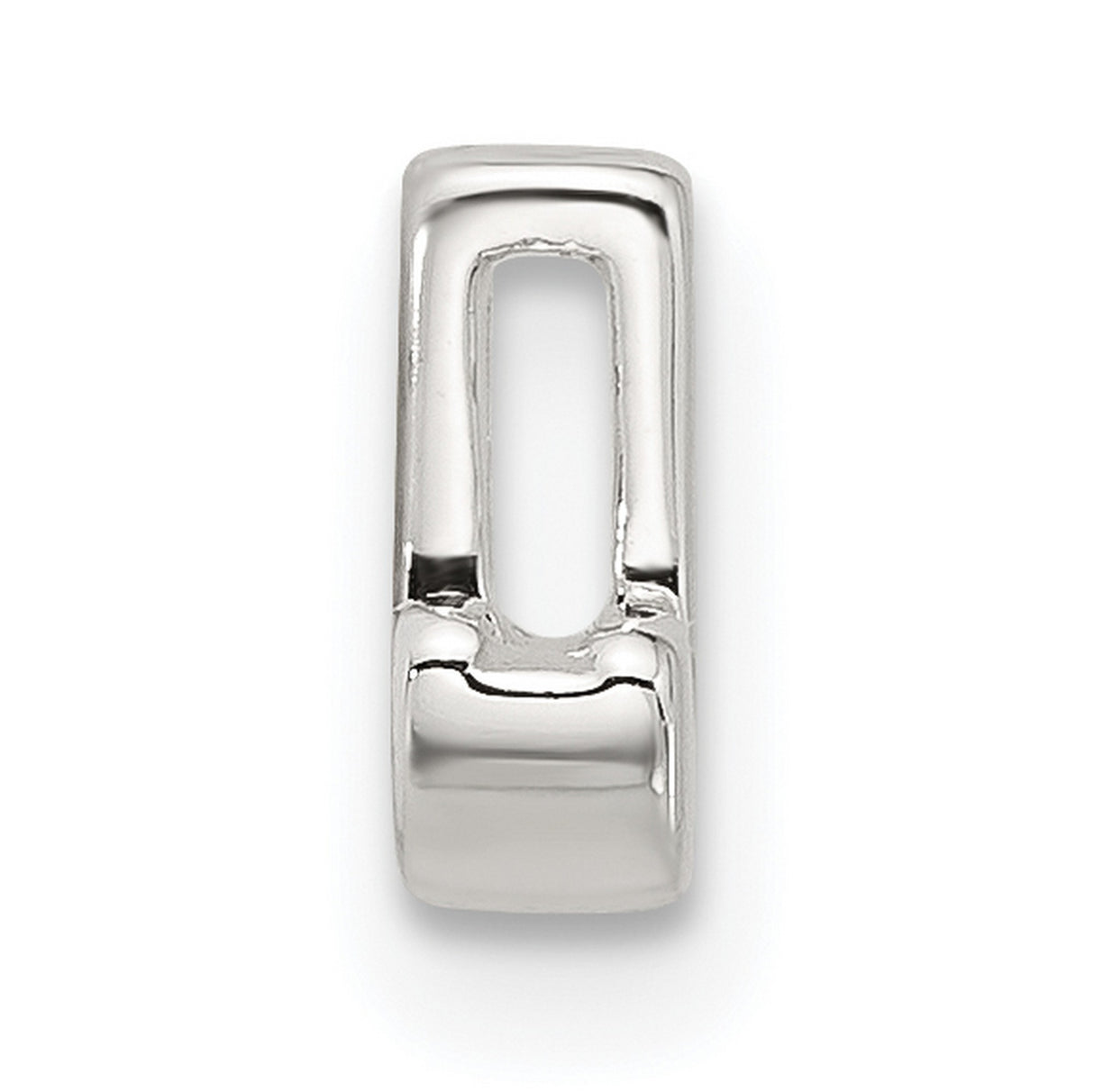 Sterling Silver Letter J Charm Pendant, Polished Block Style Initial Jewelry