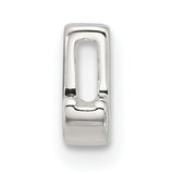 Sterling Silver Letter J Charm Pendant, Polished Block Style Initial Jewelry