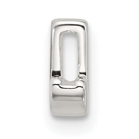 Sterling Silver Letter J Charm Pendant, Polished Block Style Initial Jewelry