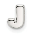 Sterling Silver Letter J Charm Pendant, Polished Block Style Initial Jewelry