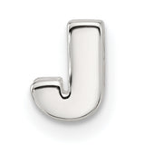 Sterling Silver Letter J Charm Pendant, Polished Block Style Initial Jewelry