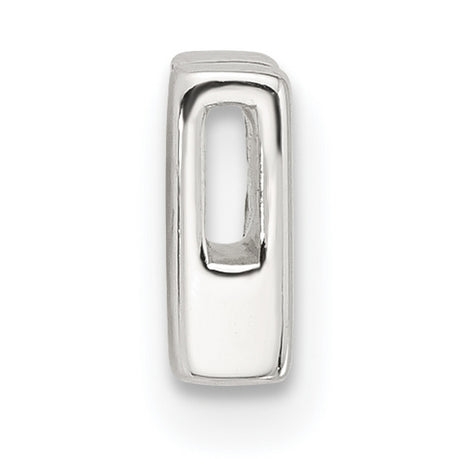 Sterling Silver Letter K Pendant Charm, Polished Block Initial Jewelry for Women or Unisex