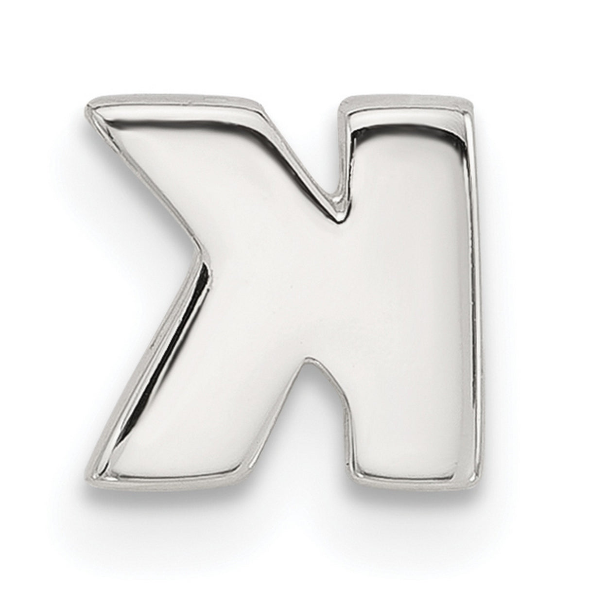 Sterling Silver Letter K Pendant Charm, Polished Block Initial Jewelry for Women or Unisex