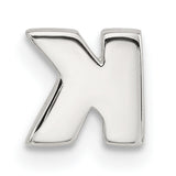 Sterling Silver Letter K Pendant Charm, Polished Block Initial Jewelry for Women or Unisex