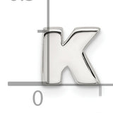 Sterling Silver Letter K Pendant Charm, Polished Block Initial Jewelry for Women or Unisex