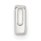 Sterling Silver Letter L Pendant Charm, Polished Block Initial Slide Design