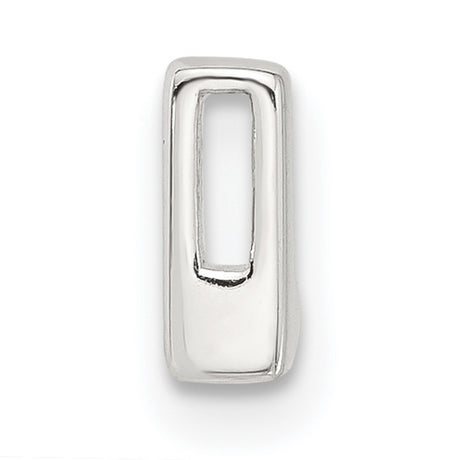 Sterling Silver Letter L Pendant Charm, Polished Block Initial Slide Design