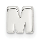 Sterling Silver Charm Pendant, Block Letter M Initial, Alphabet Slide Jewelry for Women or Unisex