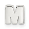Sterling Silver Charm Pendant, Block Letter M Initial, Alphabet Slide Jewelry for Women or Unisex