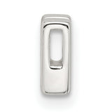 Sterling Silver Letter N Pendant Charm, Polished Block Font Initial Jewelry, Unisex Slide Pendant