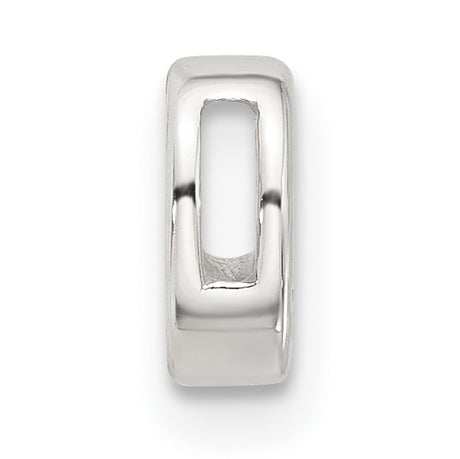 Sterling Silver Letter O Charm Pendant, Slide Style Alphabet Initial Jewelry for Necklace or Bracelet