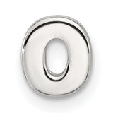 Sterling Silver Letter O Charm Pendant, Slide Style Alphabet Initial Jewelry for Necklace or Bracelet