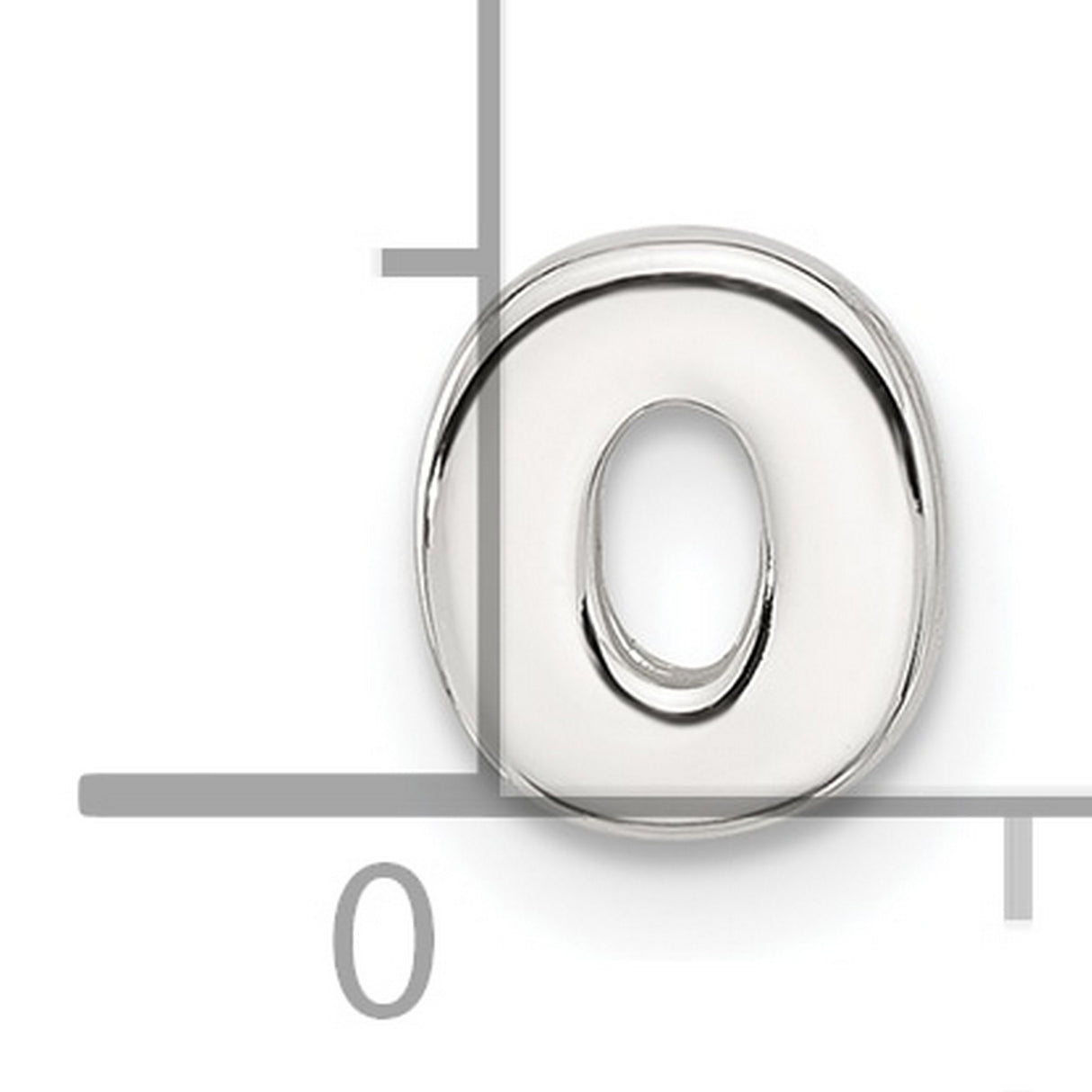 Sterling Silver Letter O Charm Pendant, Slide Style Alphabet Initial Jewelry for Necklace or Bracelet