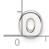 Sterling Silver Letter O Charm Pendant, Slide Style Alphabet Initial Jewelry for Necklace or Bracelet