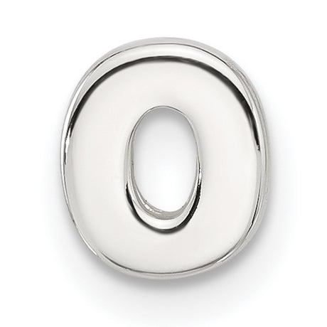 Sterling Silver Letter O Charm Pendant, Slide Style Alphabet Initial Jewelry for Necklace or Bracelet