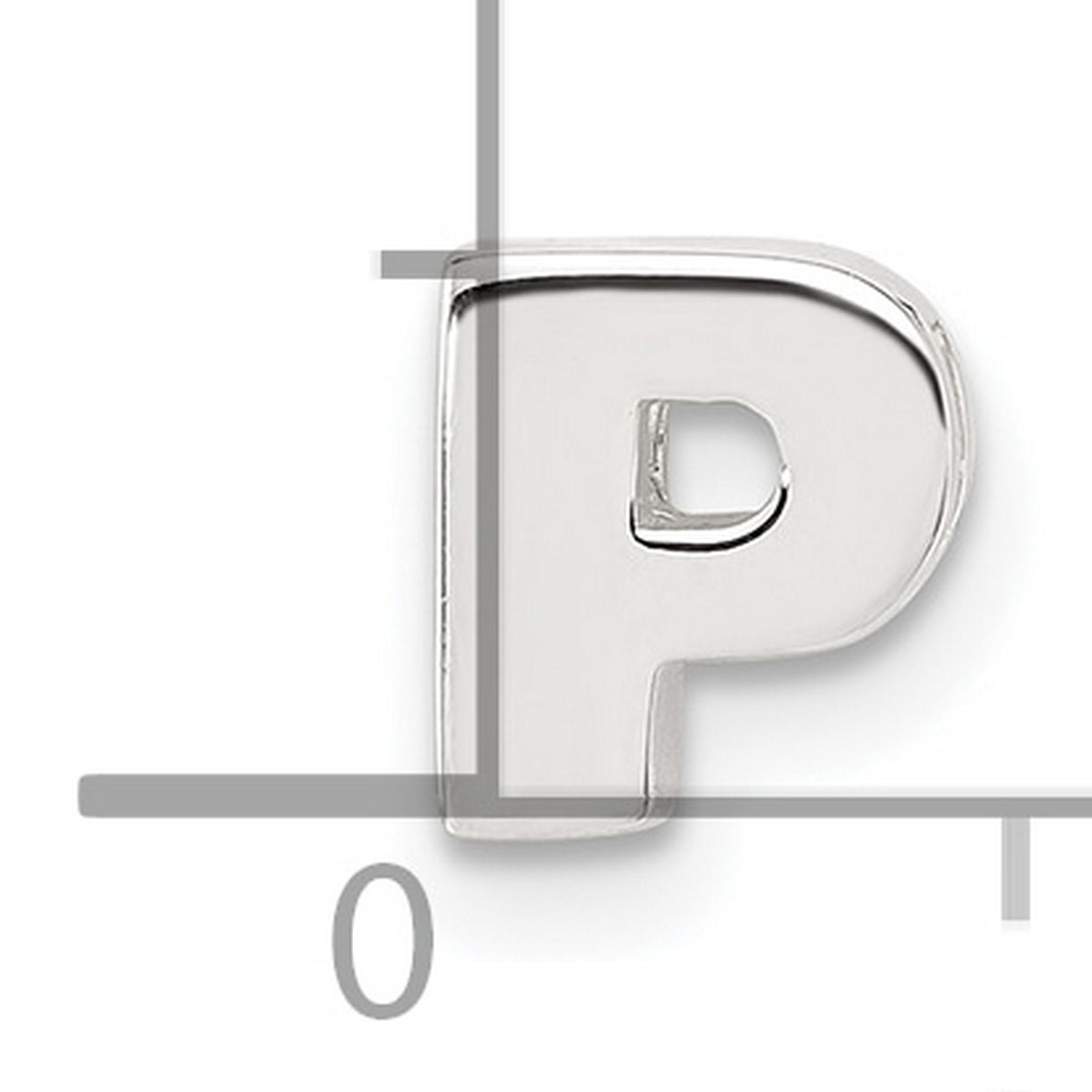 Sterling Silver Initial P Charm Pendant, Block Letter Alphabet Jewelry for Necklace or Bracelet