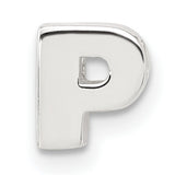 Sterling Silver Initial P Charm Pendant, Block Letter Alphabet Jewelry for Necklace or Bracelet