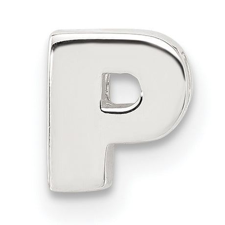 Sterling Silver Initial P Charm Pendant, Block Letter Alphabet Jewelry for Necklace or Bracelet