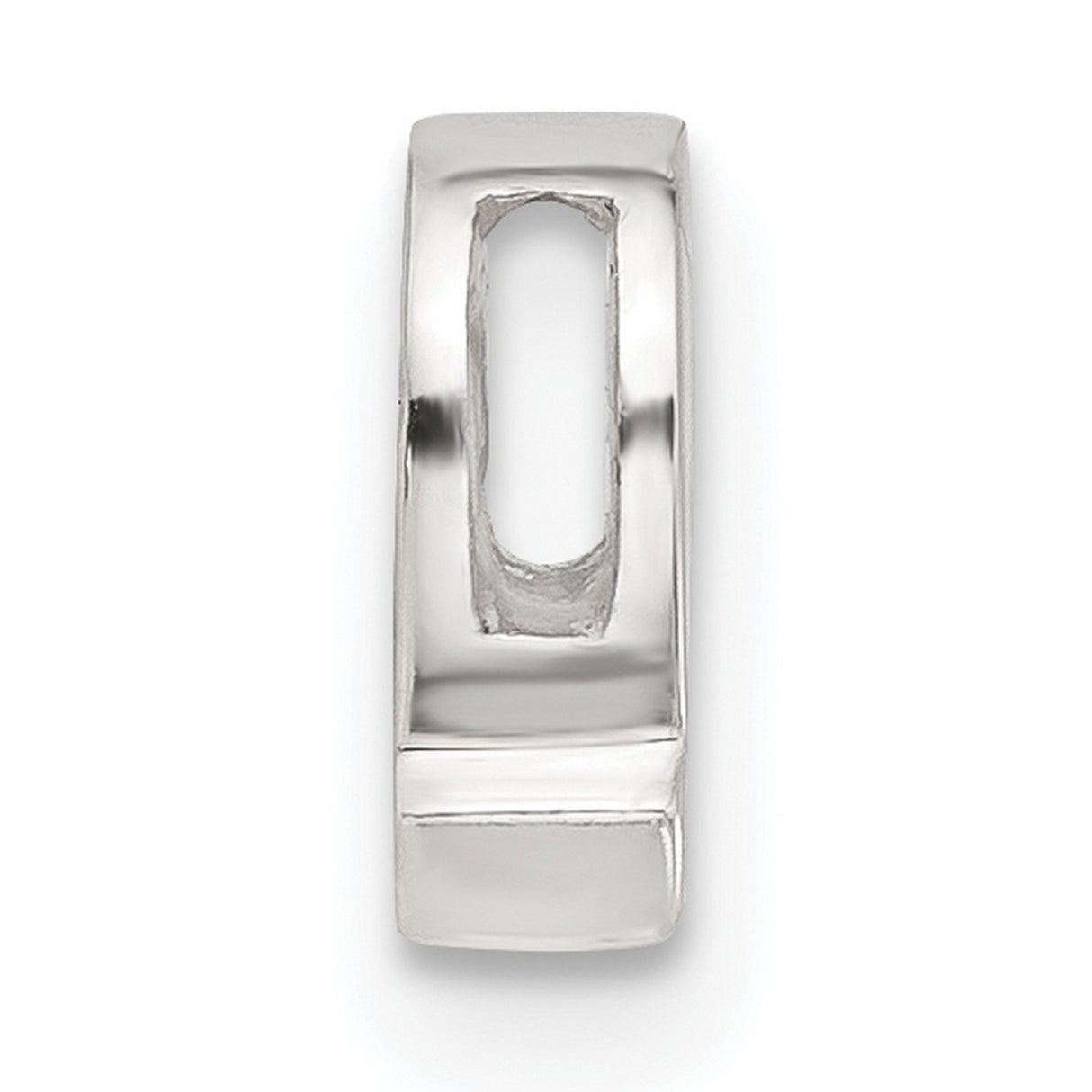 Sterling Silver Letter Q Pendant, Polished Block Initial Charm for Women or Unisex