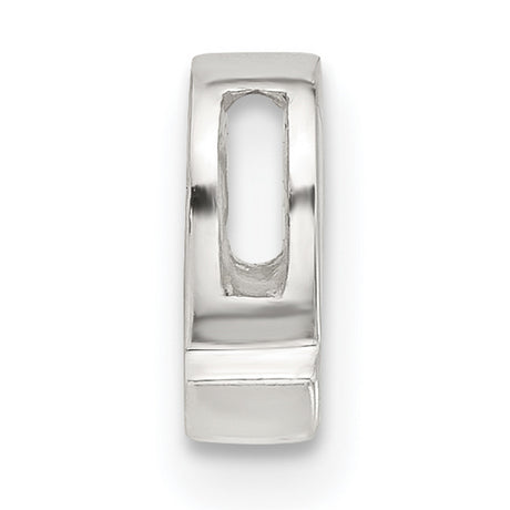 Sterling Silver Letter Q Pendant, Polished Block Initial Charm for Women or Unisex