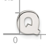 Sterling Silver Letter Q Pendant, Polished Block Initial Charm for Women or Unisex