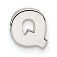 Sterling Silver Letter Q Pendant, Polished Block Initial Charm for Women or Unisex