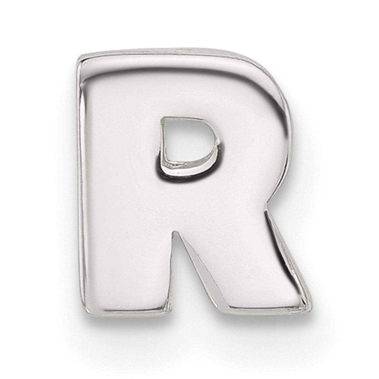 Sterling Silver Letter R Pendant Charm, Block Style Alphabet Monogram Jewelry for Women and Men