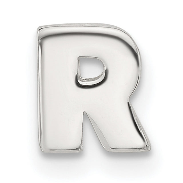 Sterling Silver Letter R Pendant Charm, Block Style Alphabet Monogram Jewelry for Women and Men