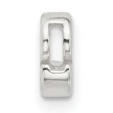 Sterling Silver Letter S Charm Pendant, Polished Block Initial Design, Unisex Monogram Jewelry