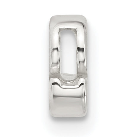 Sterling Silver Letter S Charm Pendant, Polished Block Initial Design, Unisex Monogram Jewelry