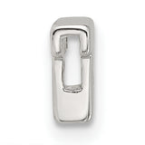 Sterling Silver Letter T Charm Pendant, Polished Block Initial Monogram Jewelry
