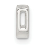 Sterling Silver Letter U Pendant Charm, Polished Block Initial Design for Women or Unisex Use